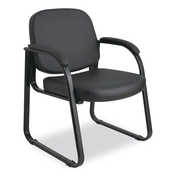 Alera Black Chairs/Stools, 25" W 24.80" L 33.66" H, Padded Loop, Faux Leather Seat 2824G